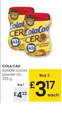 Eroski COLA CAO Soluble cocoa powder 0%, oferta