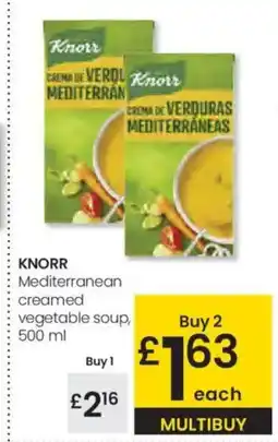 Eroski KNORR Mediterranean creamed vegetable soup oferta