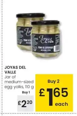 Eroski JOYAS DEL VALLE Jar of medium-sized egg yolks oferta