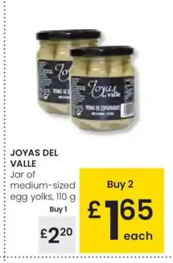 Eroski JOYAS DEL VALLE Jar of medium-sized egg yolks oferta