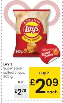 Eroski LAY'S Super saver salted crisps oferta