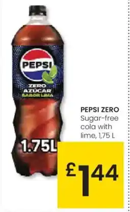 Eroski PEPSI ZERO Sugar-free cola with lime oferta