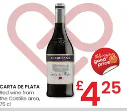 Eroski CARTA DE PLATA Red wine from the Castille area oferta