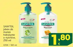 HiperDino SANYTOL jabón de manos hidratante o nutritivo oferta