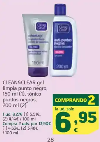 HiperDino CLEAN&CLEAR gel limpia punto negro tónico puntos negros oferta