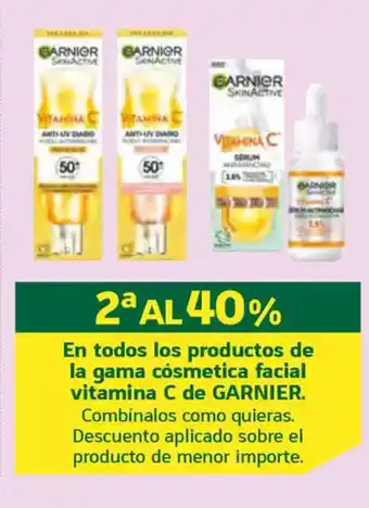 HiperDino GARNIER En todos los productos de la gama cosmetica facial vitamina C oferta