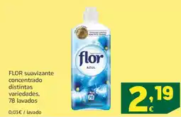 HiperDino FLOR suavizante concentrado distintas variedades, 78 lavados oferta