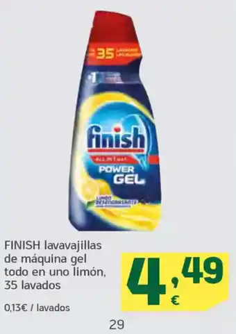 HiperDino FINISH lavavajillas de máquina gel todo en uno limón, 35 lavados oferta