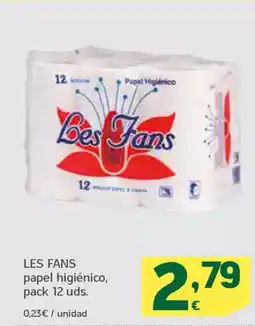 HiperDino LES FANS papel higiénico, pack 12 uds. oferta