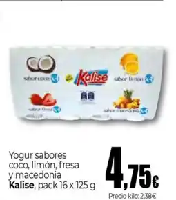 Unide Supermercados KALISE Yogur sabores coco, limón, fresa y macedonia oferta