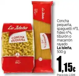 Unide Supermercados LA ISLENA Concha pequeña, spaguetti n°3, fideo n°4, tiburón o macarrón rayado La oferta