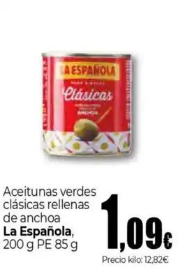 Unide Supermercados LA ESPAÑOLA Aceitunas verdes clásicas rellenas de anchoa oferta