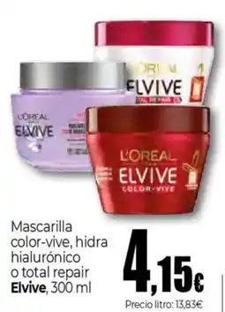 Unide Supermercados ELVIVE Mascarilla color-vive, hidra hialurónico o total repair oferta