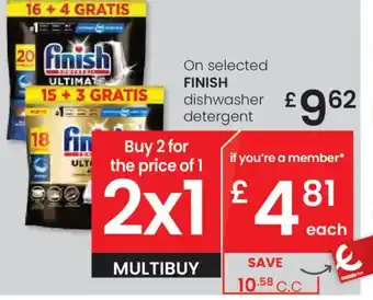 Eroski FINISH On selected dishwasher detergent oferta