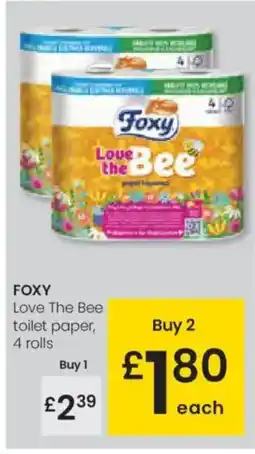 Eroski FOXY Love The Bee toilet paper, 4 rolls oferta