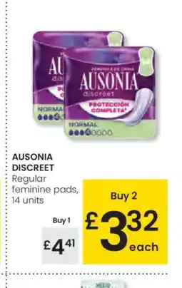 Eroski AUSONIA DISCREET Regular feminine pads oferta