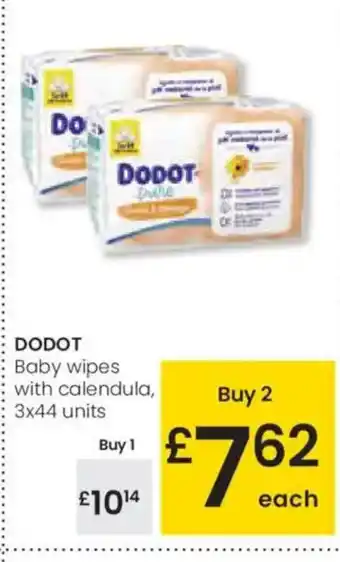 Eroski DODOT Baby wipes with calendula, oferta