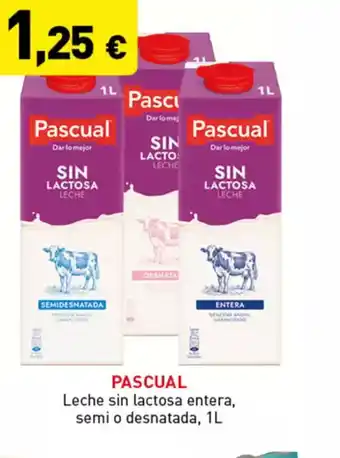 Hiperber PASCUAL Leche sin lactosa entera semi o desnatada oferta