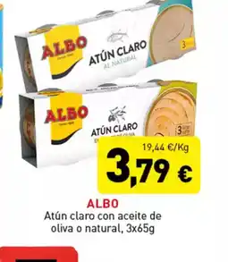 Hiperber ALBO Atún claro con aceite de oliva o natural oferta