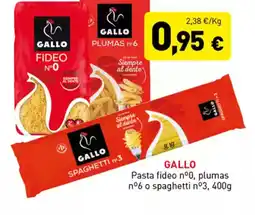 Hiperber GALLO Pasta fideo nº0, plumas n°6 o spaghetti nº3 oferta