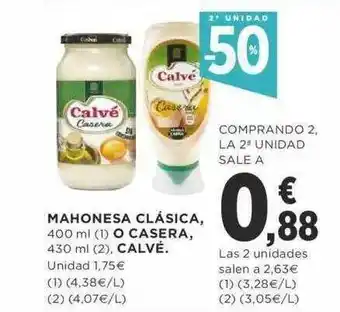 Supercor 2a Unidad -50% Mahonesa Clásica O Casera Calvé oferta