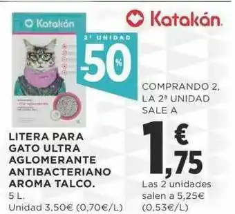 Supercor 2a Unidad -50% Litera Para Gato Ultra Aglomerante Antibacteriano Aroma Talco Katakán oferta