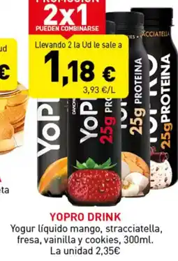 Hiperber YOPRO DRINK Yogur líquido mango, stracciatella, fresa, vainilla y cookies oferta