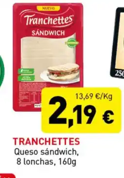 Hiperber TRANCHETTES Queso sandwich, 8 lonchas oferta