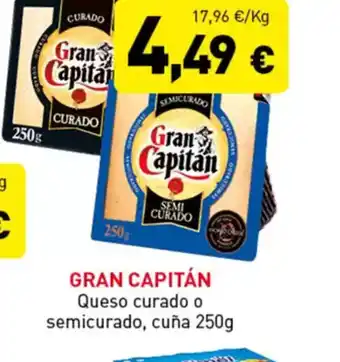 Hiperber GRAN CAPITÁN Queso curado o semicurado, cuña oferta