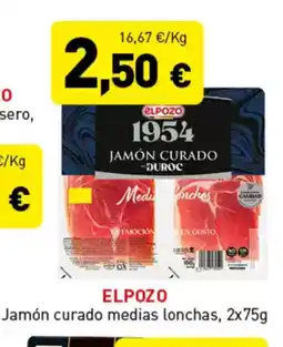 Hiperber ELPOZO Jamón curado medias lonchas oferta