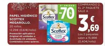 Supercor 2a Unidad -70% Papel Higiénico Scottex Megarollo oferta