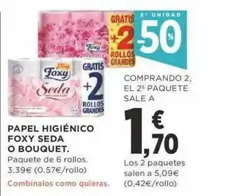 Supercor 2a Unidad -50% Papel Higiénico Foixy Seda O Bouquet oferta