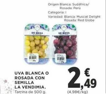 Supercor Uva Blanca O Rosada Con Semilla La Vendimia oferta