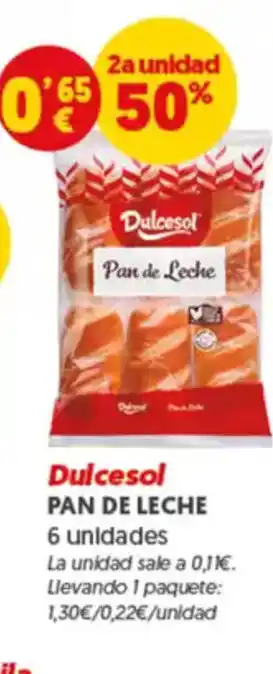 Hiperber DULCESOL Pan de leche oferta