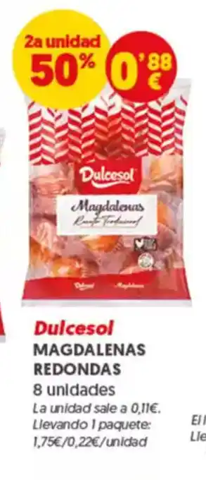 Hiperber DULCESOL Magdalenas redondas oferta