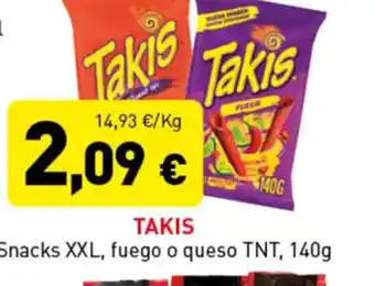 Hiperber TAKIS Snacks XXL, fuego o queso TNT oferta