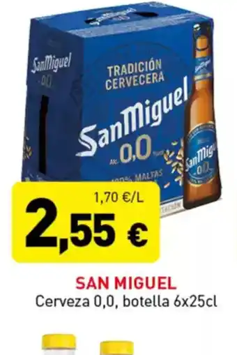 Hiperber SAN MIGUEL Cerveza 0,0, botella oferta