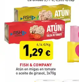 Hiperber FISH & COMPANY Atún en migas en tomate o aceite de girasol oferta