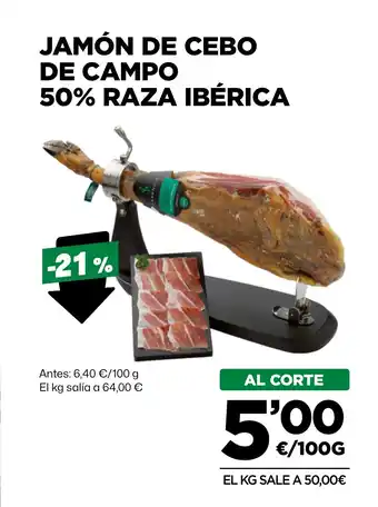 AhorraMas Jamón de cebo de campo 50% raza ibérica oferta