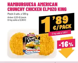 AhorraMas ELPOZO KING Hamburguesa american crunchy chicken oferta