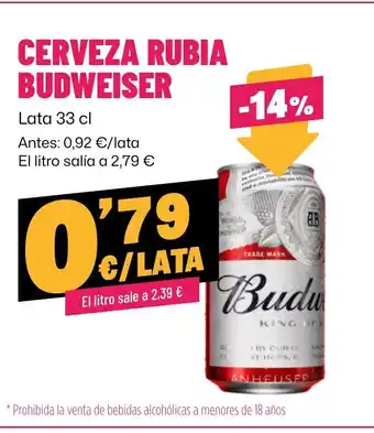 AhorraMas BUDWEISER Cerveza rubia oferta