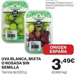 Supercor Uva blanca, mixta o rosada sin semilla oferta