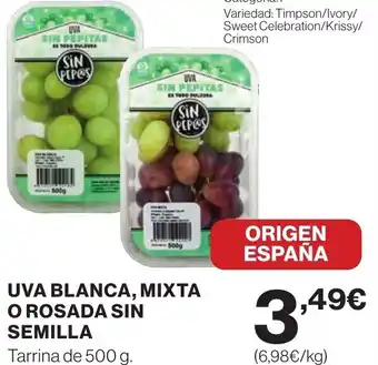 Supercor Uva blanca, mixta o rosada sin semilla oferta