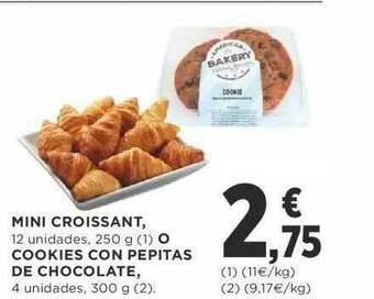 Supercor Mini Croissant O Cookies Con Pepitas De Chocolate oferta