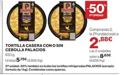 Supercor Tortilla casera con o sin cebolla palacios oferta