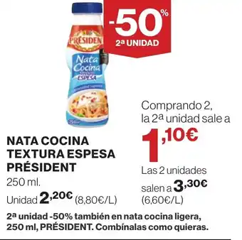 Supercor PRÉSIDENT Nata cocina textura espesa oferta