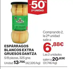 Supercor Espárragos blancos extra gruesos dantza oferta