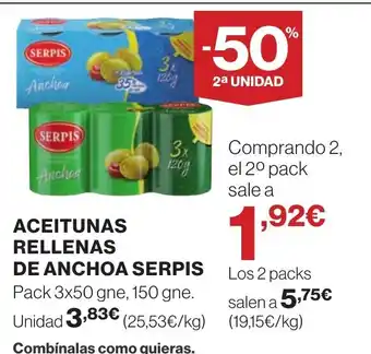 Supercor SERPIS Aceitunas rellenas de anchoa oferta