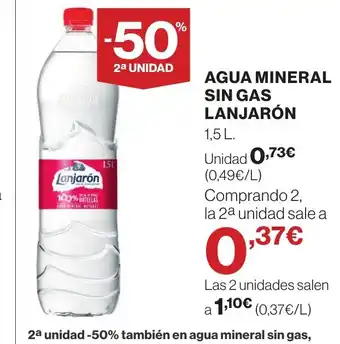 Supercor LANJARÓN Agua mineral sin gas oferta