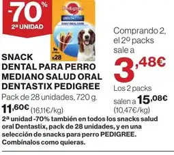 Supercor PEDIGREE Snack dental para perro mediano salud oral dentastix oferta